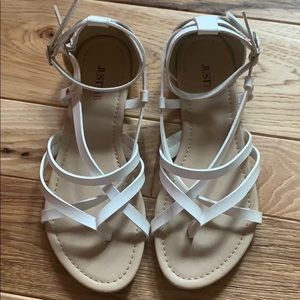 JustFab White Sandals Size 7.5
